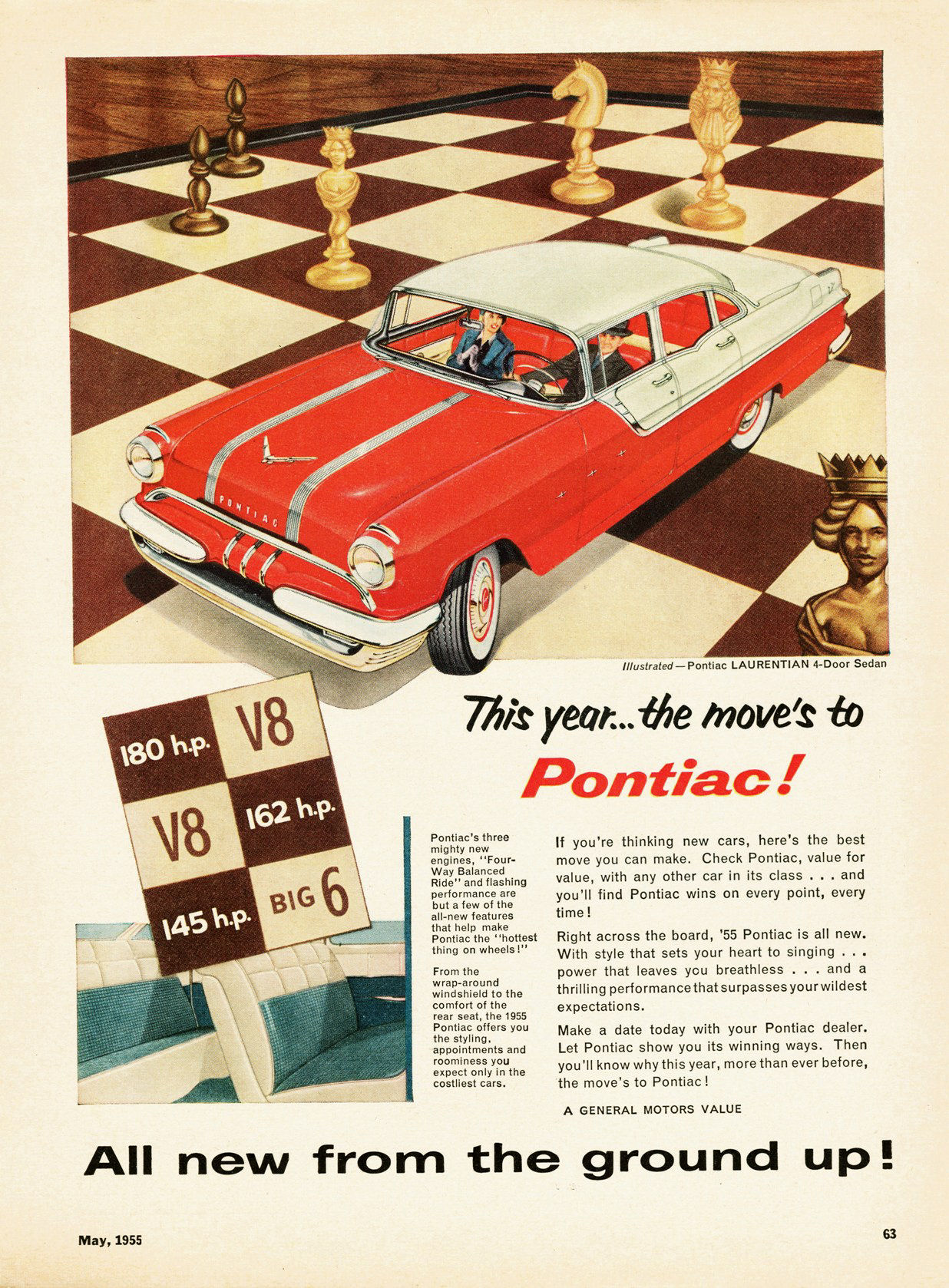 1955 Pontiac Auto Advertising